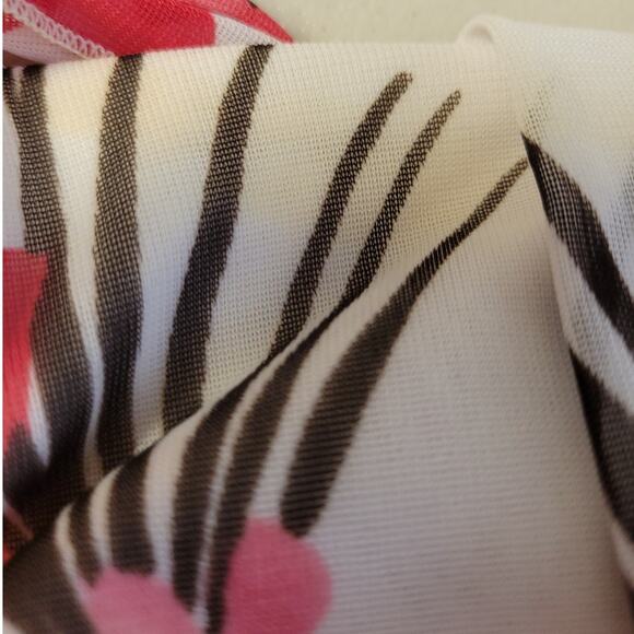 Y2K Baby Doll High Low Midi Dress Tropical Floral‎ 90s Summer Vacation Size S - Picture 7 of 8